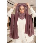 Aisha's Design Tesettür Boneli Pratik Şifon Şal,Gül Kurusu,PS-46