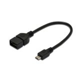 Ak-300309-002-s Usb On-the-go Otg Kablosu, 0,20 Metre, Awg 28, Usb A, Dişi - Micro Usb B, Erkek