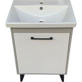 Akademik Mimarlık Turkuaz Seramik Cerastyle Elite Etajerli Lavabo 60*45 cm ( Banyo Dolabı Dahil ) - Beyaz - Gri