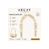 Akçay Aksesuar AKRİLİK ÇANTA SAPI BUZLU KREM