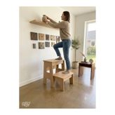 akçehome Ayrılabilir 2'li Set Merdiven Tabure - 1. Sınıf MDF Lam Mutfak Basamağı