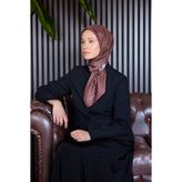 Aker Bordo 90X90 İpek Krep Saten Eşarp