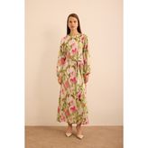 Aker Pembe Batik Desenli Elbise - 38 - Pembe