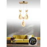 Akgül Lalin Gold 3lü Avize - 3 Başlıklı