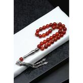 Akik Doğal Taş Tesbih 8 Mm Küre Kesim Tsb-0553