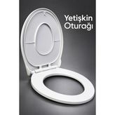 Akıllı Bayi Çift Kullanımlı Çocuk ve Yetişkin Klozet Kapağı Aby - Çok Renkli