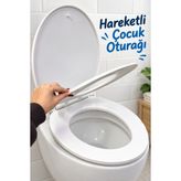 Akıllı Bayi Çocuk Adaptörlü Beyaz Klozet Kapağı Aile Tipi Aby - Çok Renkli