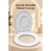 Akıllı Bayi Çocuk Oturağı Entegre Beyaz Aile Klozet Kapağı Aby - Çok Renkli