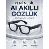 Akıllı Gözlük 8 MP Kameralı 1080P Video Kayıt WiFi Bağlantılı Çift Mikrofonlu Gürültü Engelleme Özel
