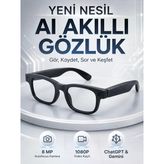 Akıllı Gözlük 8 Mp Kameralı 1080P Video Kayıt Wifi Bağlantılı Çift Mikrofonlu Gürültü Engelleme Özellikli