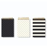 AKILLICA Bloknot 8x16 cm Black White 3'lü Çizgisiz Defter Seti