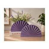 aklow akyoleticaret Mor Yelpaze Dekoratif Saksı, Modern Yarım Daire Çiçek Vazosu, 20X10 Cm, Pla 3D Baskı - Standart - Çok Renkli
