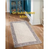 Aktar Tekstil Bukle %100 Pamuklu Kilim Doğal