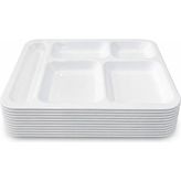 Akyüz Plastik 🍽️ 5 Bölmeli Tabldot Yemek Tabağı, 10 Adet-Endüstriyel Tabldot, Yemekhane Servis Tepsisi 40X28 Cm-B