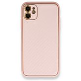 Alan Şanslı iPhone 12 Pembe Coco Karbon Silikon Arka Kapak