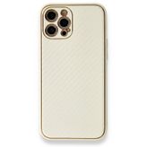 Alan Şanslı iPhone 12 Pro Max Coco Karbon Silikon Beyaz Kılıf