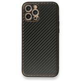Alan Şanslı iPhone 12 Pro Max Coco Karbon Silikon Siyah Kılıf