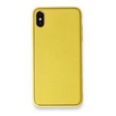 Alan Şanslı iPhone XS Max Coco Sarı Deri Silikon Kapak Kılıf