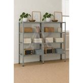 Alanraf Çelik Raf 4 Katlı Duble Dekoratif Raf Sistemleri, Depo Rafı, Arşiv Rafı, Kiler Rafı - 43x120xh200