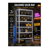 ALANRAF Çelik Raf 6 Katlı 31x75x200 CM Raf Sistemleri, Depo rafı, Arşiv rafı, Kiler rafı, Çok Amaçlı Raf