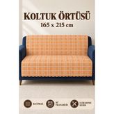 Alanur Home Çok Amaçlı Kadife Koltuk Örtüsü Kaymaz Süngerli 165X215 cm Modern Bohem Çekyat Şalı Piknik Masa Örtüsü Alk4 - Turuncu