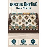 Alanur Home Çok Amaçlı Kadife Koltuk Örtüsü Kaymaz Süngerli 165X215 cm Modern Bohem Çekyat Şalı Piknik Masa Örtüsü Alk9 - Krem