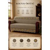 Alanur Home Çok Amaçlı Kadife Koltuk Örtüsü Kaymaz Süngerli 165X215 cm Modern Bohem Çekyat Şalı Piknik Masa Örtüsü - Antrasit