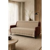 Alanur Home Çok Amaçlı Modern Bohem Kadife Koltuk Örtüsü,çekyat Örtüsü Piknik Örtüsü Masa Örtüsü Kaymaz Süngerli - 165 x 215 cm - Vizon