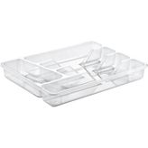 ALBETTO Lüks Plastik Şeffaf 5 Bölmeli Kaşıklık Çekmece Içi Kaşıklık 26*33cm