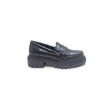 ALBİNİ SİYAH DERİ KADIN LOAFER AYAKKABI