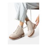 Alemdar Shoes PATRİCK Krem Mat Fermuarlı Kadın Bot