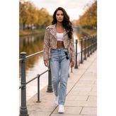 Ales Butik Leopar Deri Ceket