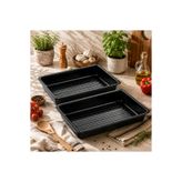 Alev Emaye 2 Li Emaye Fırın Tepsisi 37 x 26 x 5 cm – Siyah, Çizilmez, Kolay Temizlenen, Yüksek Isıya Dayanıklı
