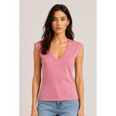 Alexander Gardi V Yaka Kolsuz Basic Bluz - XL - Pembe