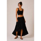 ALEXANDERGARDI Asimetrik Kesim Boho Maxi Etek