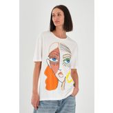 ALEXANDERGARDI Baskılı Basic Kadın T-shirt EKRU S