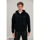 ALEXANDERGARDI Fermuarlı Siyah Kapüşonlu Sweatshirt
