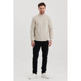 Alexandergardı Kaşkorse Kumaş Yarım Boğazlı Sweatshirt (E22-761A) - Bej - 2XL