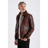 Alexandr Erkek Siyah Pilot Deri Mont - 4XL