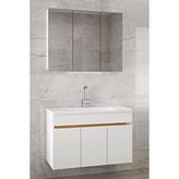 Alfa Banyo Beyaz 100 Cm Mdf-aynalı Seramik Lavabolu Banyo Dolabı Takımı