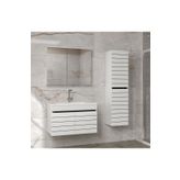 Alfa Banyo Dark Line (80 35) 115 cm Ayna Dolaplı Boy Dolaplı Lavabolu Mdf Banyo Dolabı Seti-Hazır Kurulu-