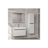 Alfa Banyo Dark Line (80 35) 115 Cm Ayna Dolaplı Boy Dolaplı Lavabolu Mdf Banyo Dolabı Seti-hazır Kurulu- Beyaz