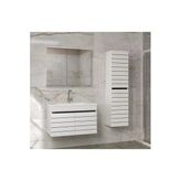 Alfa Banyo Dark Line 80+35 Cm Seramik Lavabolu Boy Dolaplı Mdf Banyo Dolabı Seti Hazır Kurulu