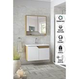 Alfa Banyo Delta Safir 80 cm Seramik Lavabolu MDF Banyo Dolabı Seti Hazır Kurulu Çok Renkli