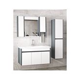 Alfa Banyo Estella 100+35 (135 ) Cm Mdf-Boy Dolaplı Aynalı Seramik Lavabolu Banyo Dolabı Takımı Antrasit