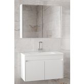 Alfa Banyo Estella ES-A 80 cm Beyaz Mdf Lavabolu Banyo Dolabı banyo lavabo dolabı Hazır Kurulu