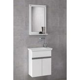 Alfa Banyo Miniço 45 X 28 Cm Seramik Lavabolu Mdf Banyo Dolabı Beyaz Hazır Kurulu