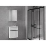 Alfa Banyo Miniço-Beyaz Ebeveyn 45 cm x 28 cm Ayna Dolaplı Lüx Lavabolu Banyo Dolabı- 1. Sınıf Mdf-Beyaz - 8699762777753