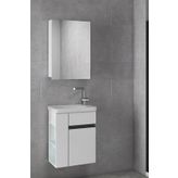 Alfa Banyo Miniço-Raflı Sb-Ebeveyn 50 cm x 32 cm Ayna Dolaplı Lavabolu Mdf Banyo Dolabı Seti**hazır Kurulu**
