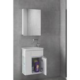Alfa Banyo Raflı Miniço Ebeveyn 50 cm x 32 cm Ayna Dolaplı Lavabolu Mdf Banyo Dolabı Seti**hazır Kurulu**